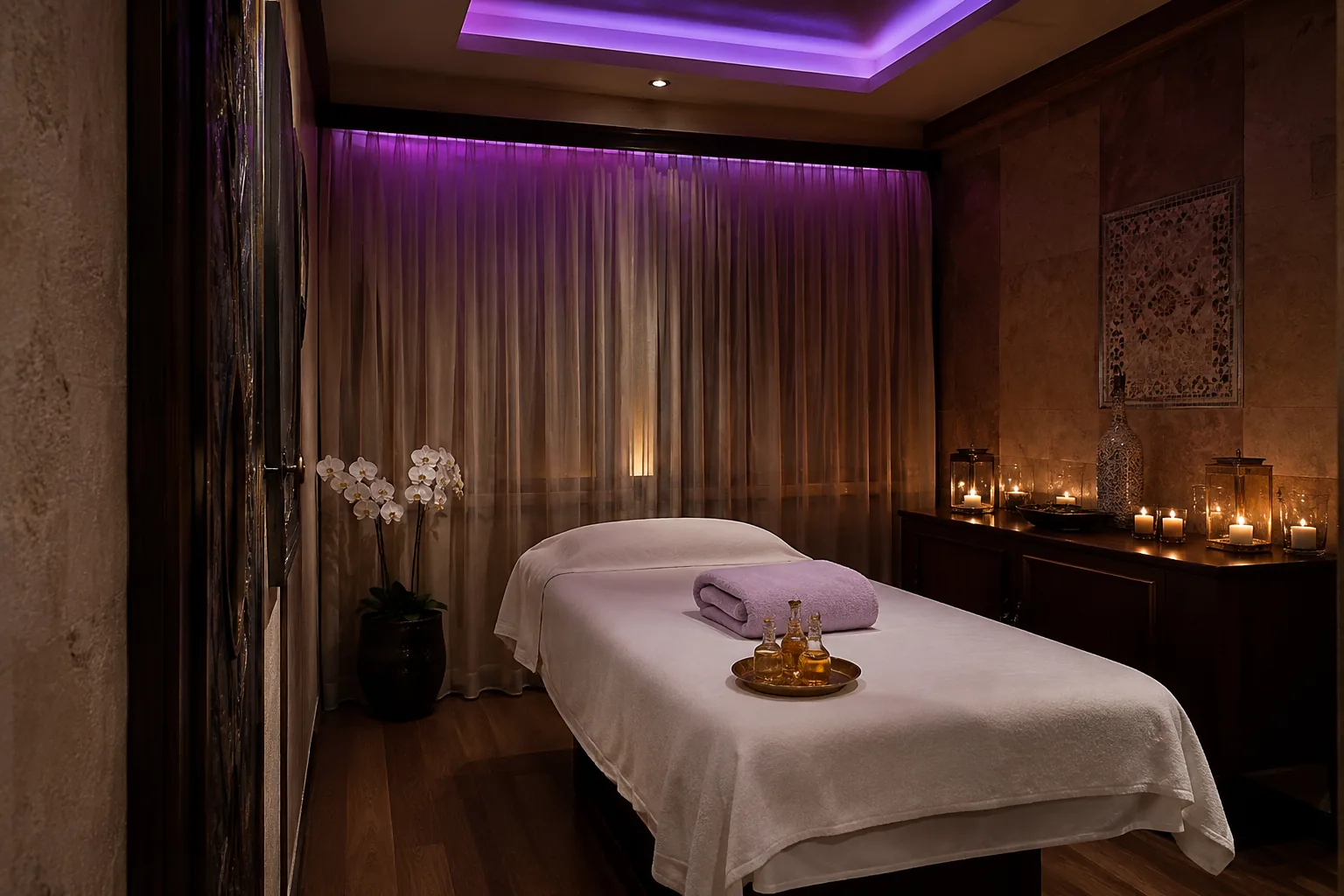 Masaj odasının genel görünümü — Lila Spa, Göktürk misafirlerine hizmet veren salon
